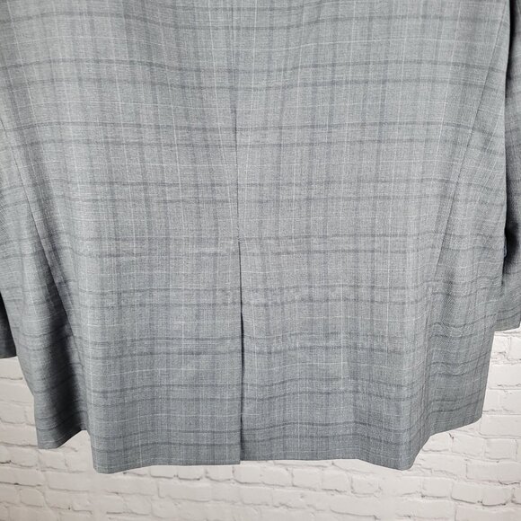 Joseph Abboud Guabello Grey 100% Wool Check Blazer Sport Coat USA Made Size 46S - Picture 12 of 16